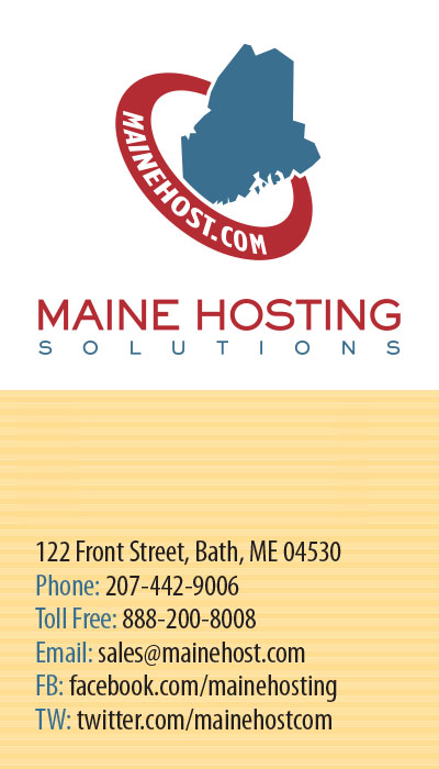 Maine Hosting Solutions business card